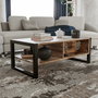 Hanah Home Mesa de Centro Industrial con Cajón en Pino Atlántico y Negro